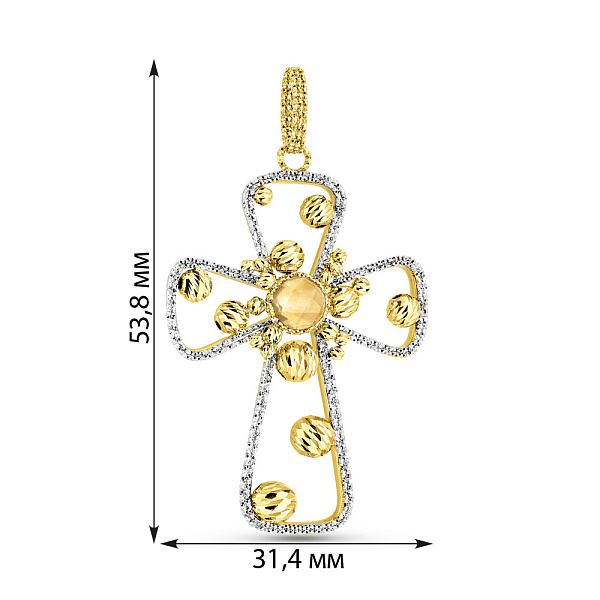 Золотий хрестик Francelli з фіанітом (арт. 424849жбж) – зображення 4