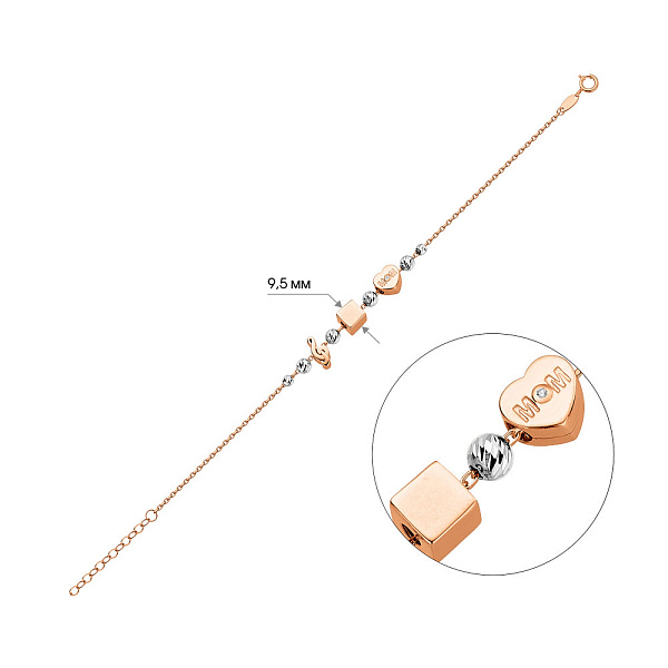 Браслет в комбинированном цвете золота (арт. 326395кб) – изображение 2