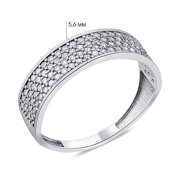 Серебряное кольцо с россыпью фианитов (арт. 7501/0-0282.0.2) – изображение 2