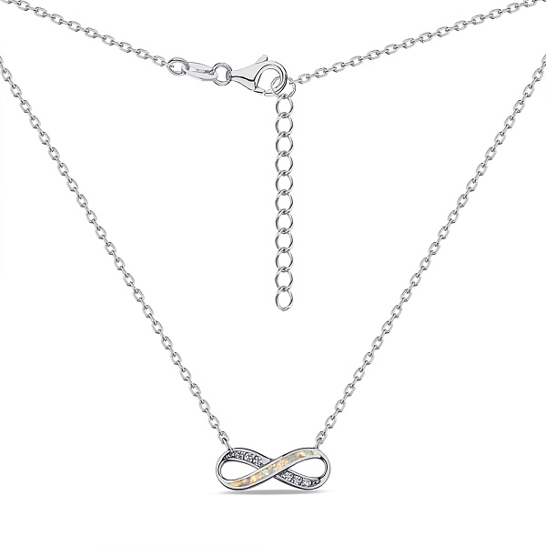 Срібне кольє з опалом і фіанітами (арт. 7507/2112Поб) – зображення 2