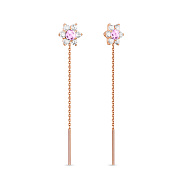 Дитячі сережки-протяжки з червоного золота (арт. 110836р)