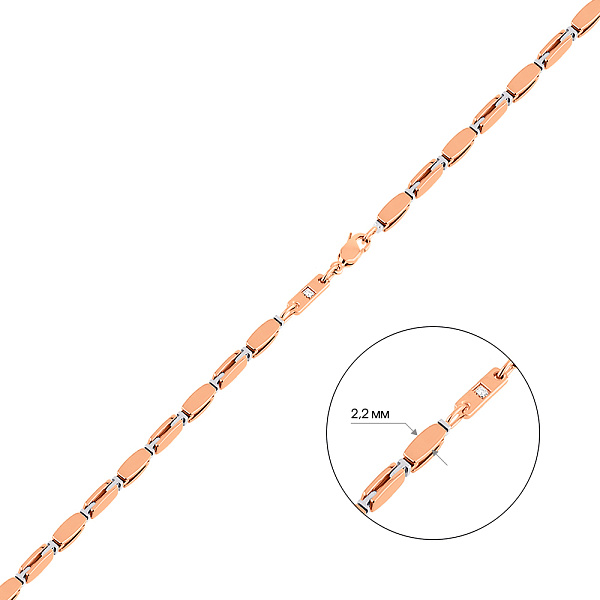 Золотий ланцюжок плетіння Фантазійне з діамантом (арт. цр400101Д) – зображення 6