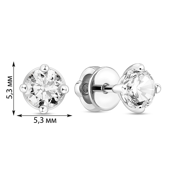 Золотые серьги-пусеты с бриллиантами (арт. Т01116214046б) – изображение 10