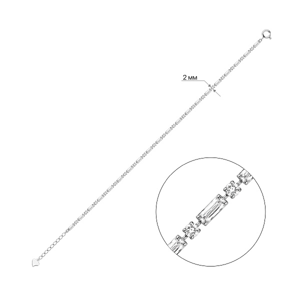 Тонкий серебряный браслет (арт. 7509/5381) – изображение 2