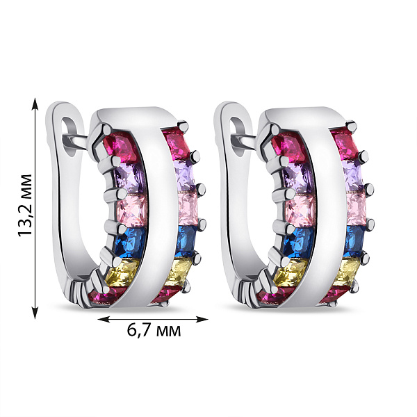 Серьги из серебра с альпинитами (арт. 7502/9467ацв) – изображение 2