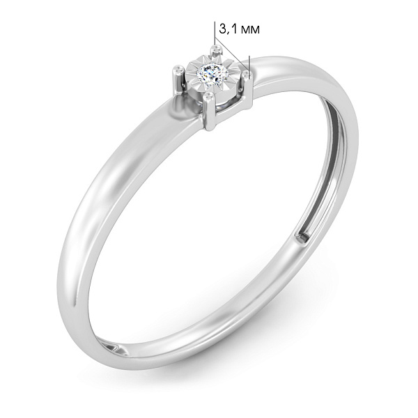 Каблучка з білого золота з діамантом (арт. К011738б) – зображення 2