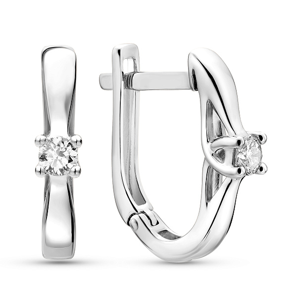 Серьги из белого золота с бриллиантами (арт. С011004010б) – изображение 1