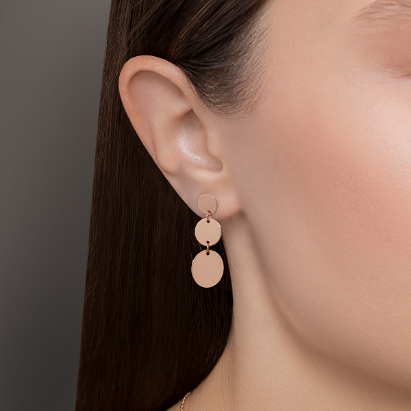 Серьги "Монеты" из красного золота (арт. 107879/2) – изображение 2