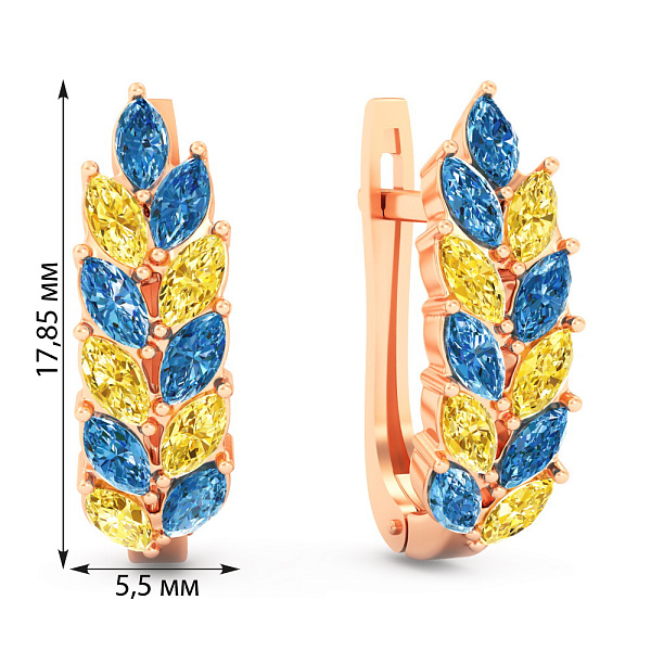 Золотые серьги Колосок (арт. 111339гж) – изображение 4
