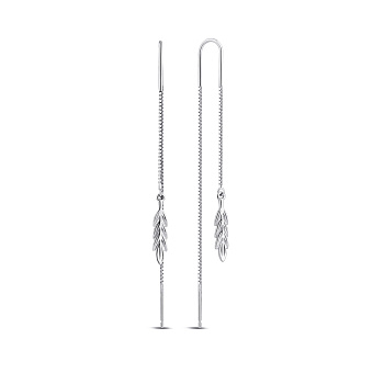 Фото Довгі срібні сережки Гілочка (арт. 7502/9952)