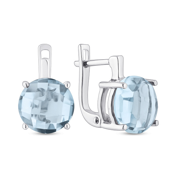 Серебряные серьги с топазом (арт. 7502/1143308Пг) – изображение 1
