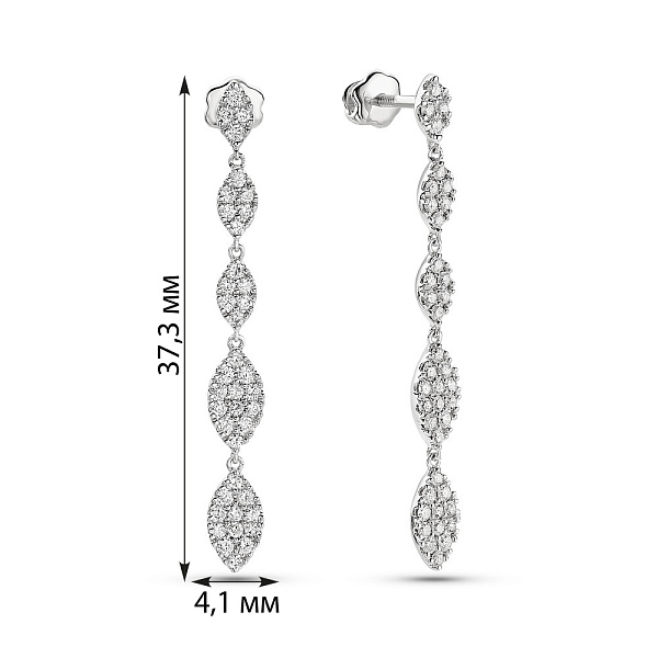 Золотые серьги с бриллиантами (арт. С341305060б) – изображение 3