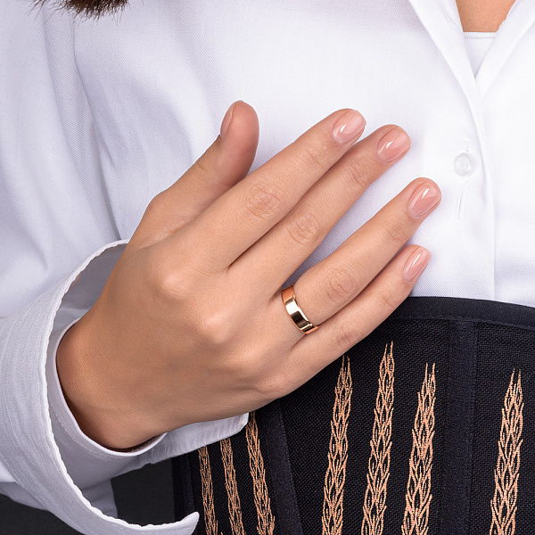 Обручальное кольцо из красного золота «Американка» (арт. 239225) – изображение 4