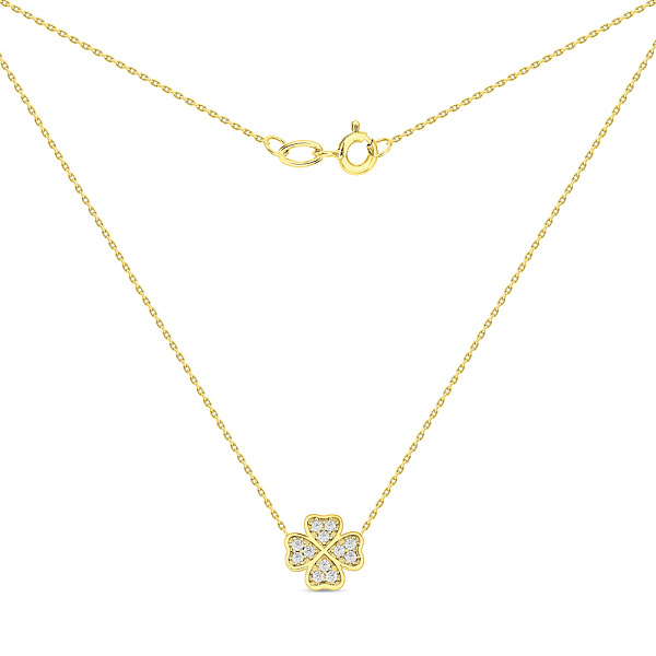 Колье Клевер из желтого золота с фианитами (арт. 360149ж) – изображение 2