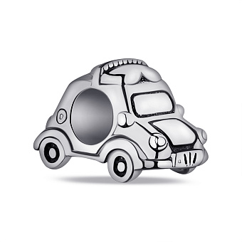 Фото Серебряный шарм Машинка с эмалью (арт. 7903/4252ек)
