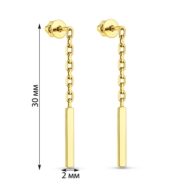 Серьги-подвески из желтого золота (арт. 110577ж) – изображение 3