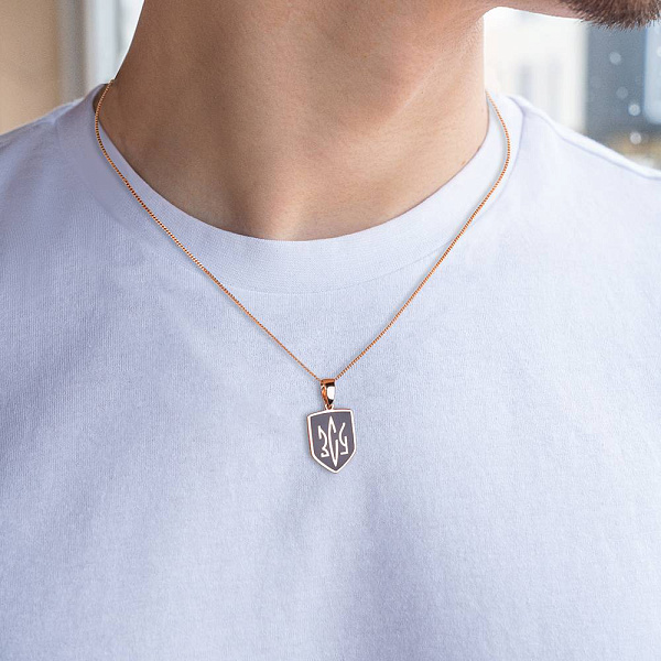 Подвес из красного золота ВСУ Трезубец с эмалью (арт. 440907ч) – изображение 3