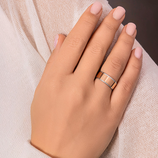 Золота обручка Американка з білими вставками (арт. 239190) – зображення 4