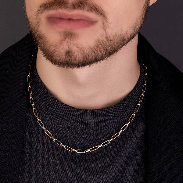 Ланцюжок з червоного і білого золота плетіння Якірне фантазійне (арт. 352455кб) – зображення 3