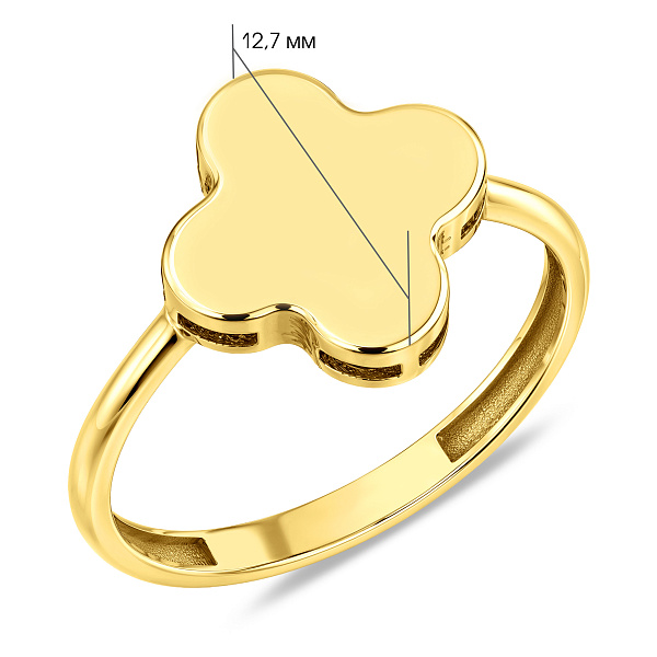 Каблучка Конюшина з жовтого золота без каміння (арт. 155199/10ж) – зображення 3