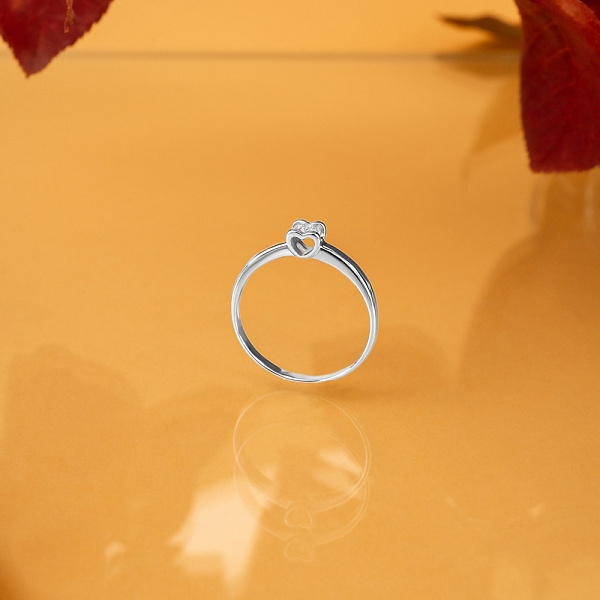 Кольцо из белого золота с бриллиантом (арт. 1190521202) – изображение 3