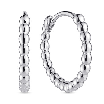 Серебряные серьги-кольца без камней (арт. 7502/10037/10)