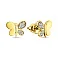 Золотые серьги пусеты Бабочки с фианитами (арт. 110328ж) – изображение 1