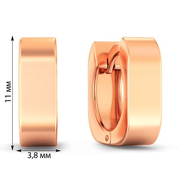 Серьги из красного золота (арт. 1101047) – изображение 3