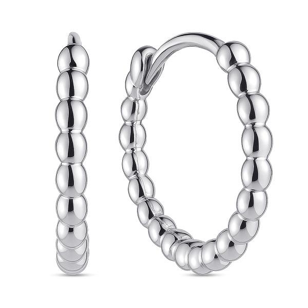 Серебряные серьги-кольца без камней (арт. 7502/10037/10) – изображение 1