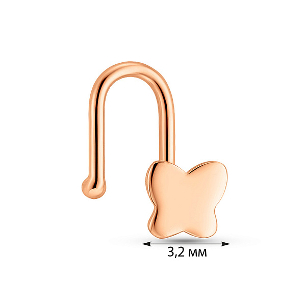 Золотая серьга-пирсинг для носа (арт. 130317) – изображение 4