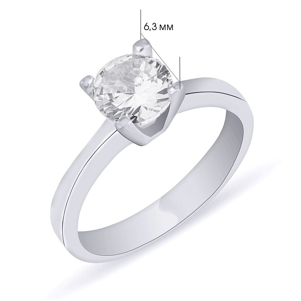 Кольцо из серебра с фианитом (арт. 7501/3115) – изображение 2