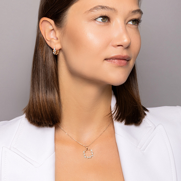 Кулон из красного золота с фианитами (арт. 441283) – изображение 5