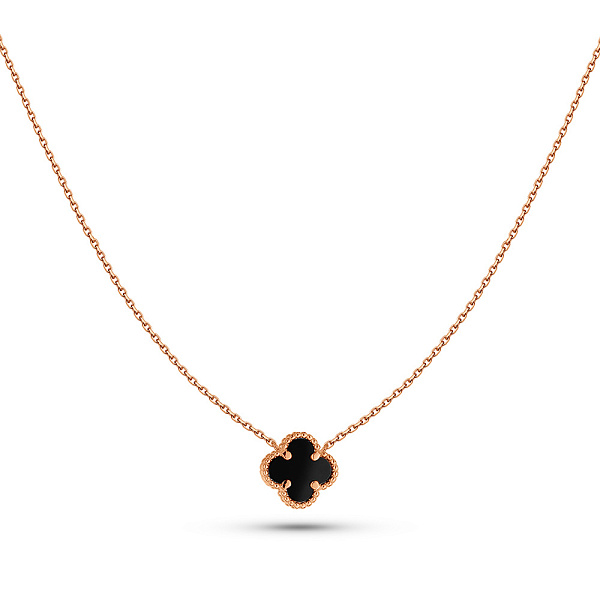 Золотое колье Клевер с ониксом (арт. 361496/8о) – изображение 1