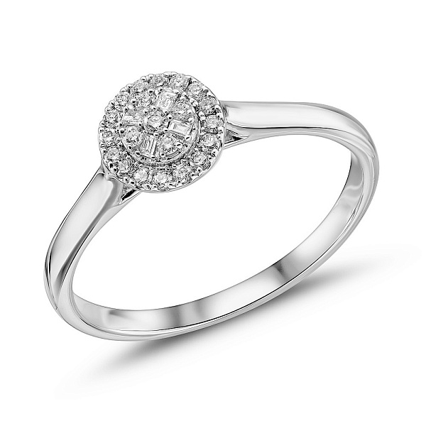 Каблучка з білого золота з діамантами (арт. К341394015б) – зображення 1