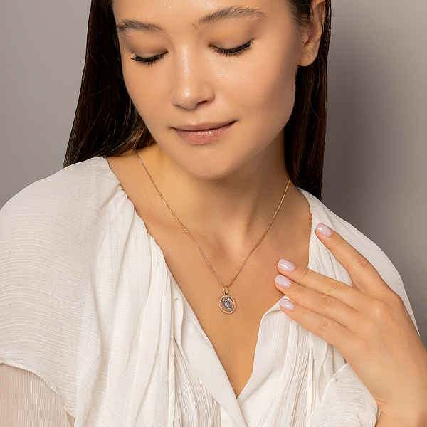 Золотой подвес "Рак" с фианитами (арт. 440667) – изображение 4