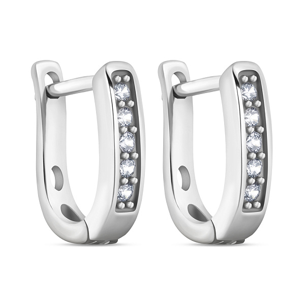 Серьги из серебра с фианитами (арт. 7502/9386) – изображение 1