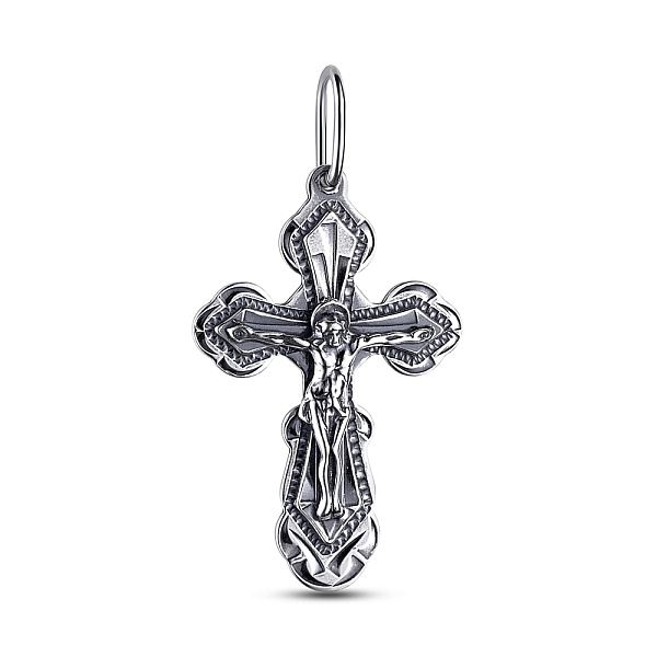 Серебряный православный крестик с распятием (арт. 7904/3504-ч) – изображение 1