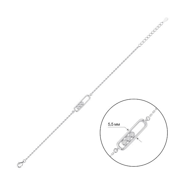 Серебряный браслет с фианитами (арт. 7509/5549) – изображение 2