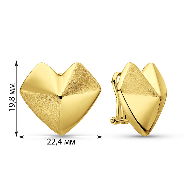 Золоті сережки Сердечка Francelli (арт. 1091874жм) – зображення 5