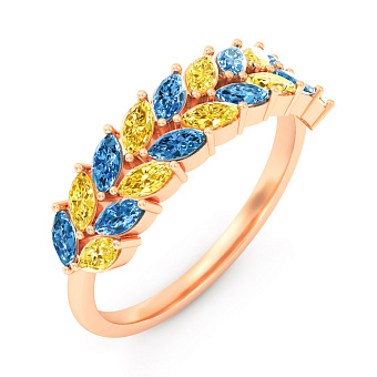 Золотое кольцо Колосок с фианитами (арт. 141339гж)