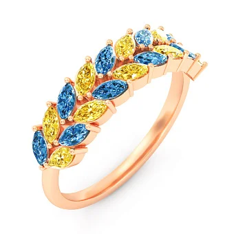 Золота каблучка Колосок з фіанітами (арт. 141339гж)