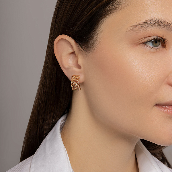 Золотые серьги без камней (арт. 113800) – изображение 3