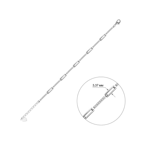 Серебряный браслет с фианитами (арт. 7509/2290) – изображение 2