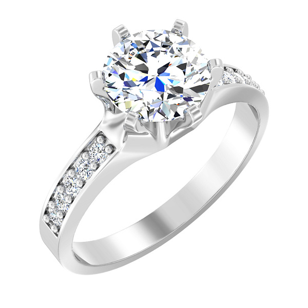 Золота каблучка з фіанітами (арт. 140287б) – зображення 1