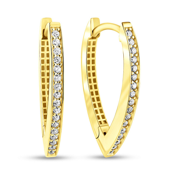 Серьги из желтого золота с фианитами (арт. 1091314ж) – изображение 1