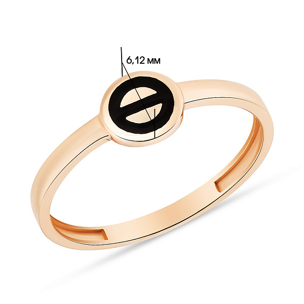 Кольцо золотое с эмалью (арт. 154740еч) – изображение 2