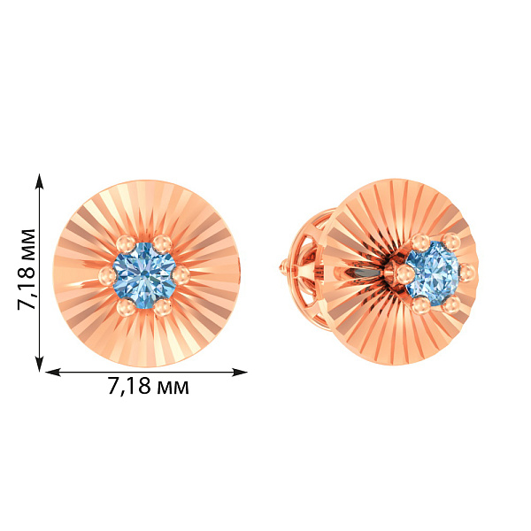 Дитячі золоті сережки з блакитними фіанітами (арт. 110507г) – зображення 2