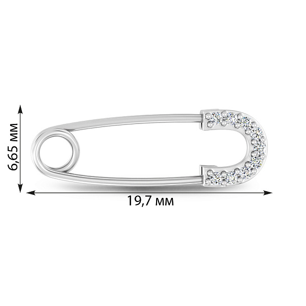 Булавка из белого золота с бриллиантами (арт. Ш011612б) – изображение 2