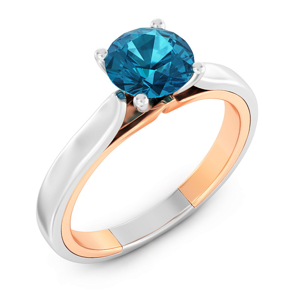 Золота каблучка Blue Ocean з топазом (арт. 140809Пбкл) – зображення 1