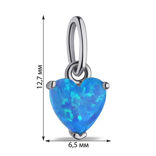 Серебряная подвеска Сердце с опалом (арт. 7503/ПК2ОПГ/1164) – изображение 2